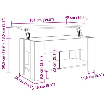 Coffee Table Concrete Grey 101x49x52 cm Engineered Wood