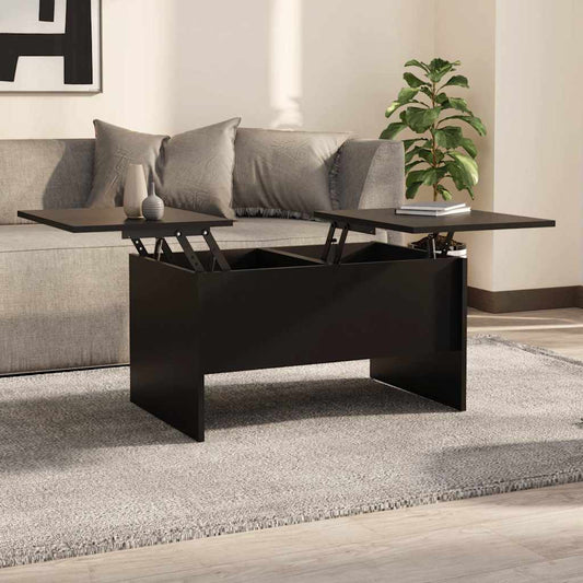 Coffee Table | Black | Engineered wood | Compact | Hidden Compartments