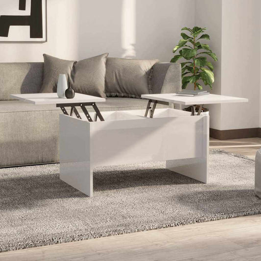 Coffee Table | High gloss white | Engineered wood | Medium