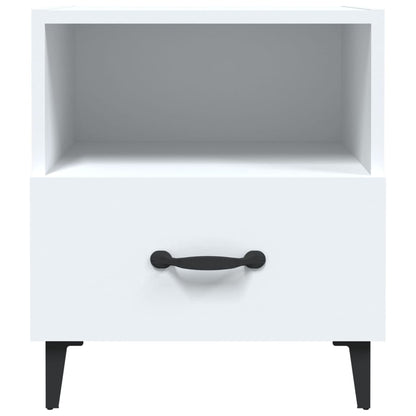 Bedside Cabinet White Engineered Wood