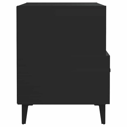 Bedside Cabinet Black Engineered Wood