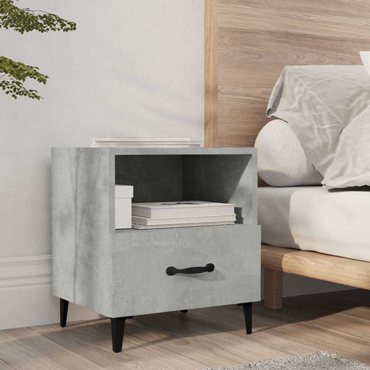 Bedside Cabinet | Concrete Grey | Engineered wood, Metal | Standard