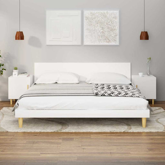 Bedside Cabinet |  Set of 2 | White | Engineered wood | Medium