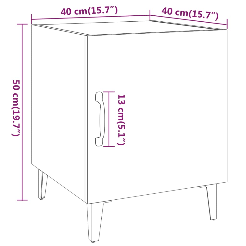 Bedside Cabinets 2 pcs Sonoma Oak Engineered Wood