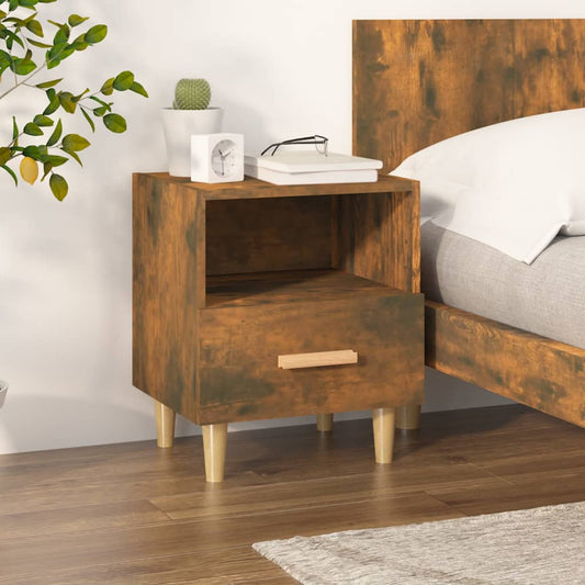 Bedside Cabinet | Smoked oak | Engineered wood, solid eucalyptus wood