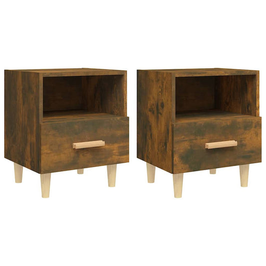 Bedside Cabinet | Set of 2 | Smoked Oak