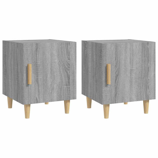 Bedside Cabinet |  Set of 2 | Grey Sonoma | Engineered Wood | 40x40x50 cm