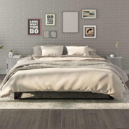 Bedside Cabinet | Set of 2 | Grey Sonoma | Engineered wood, metal