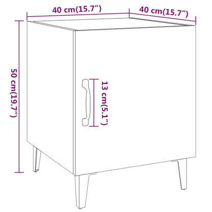 Bedside Cabinets 2 pcs Brown Oak Engineered Wood