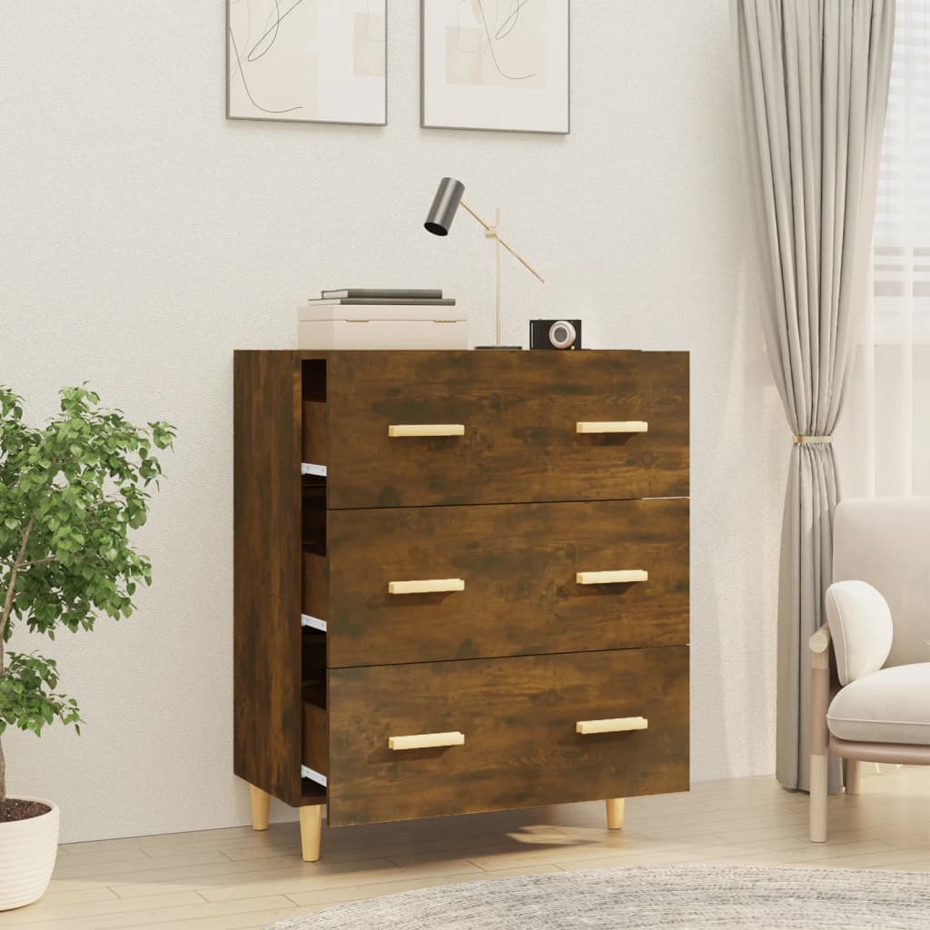 Sideboard Smoked Oak 70x34x90 cm Engineered Wood