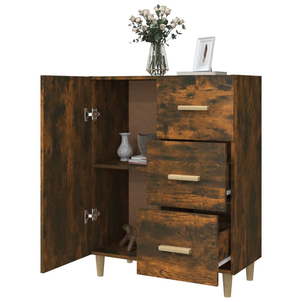Sideboard Smoked Oak 69.5x34x90 cm Engineered Wood