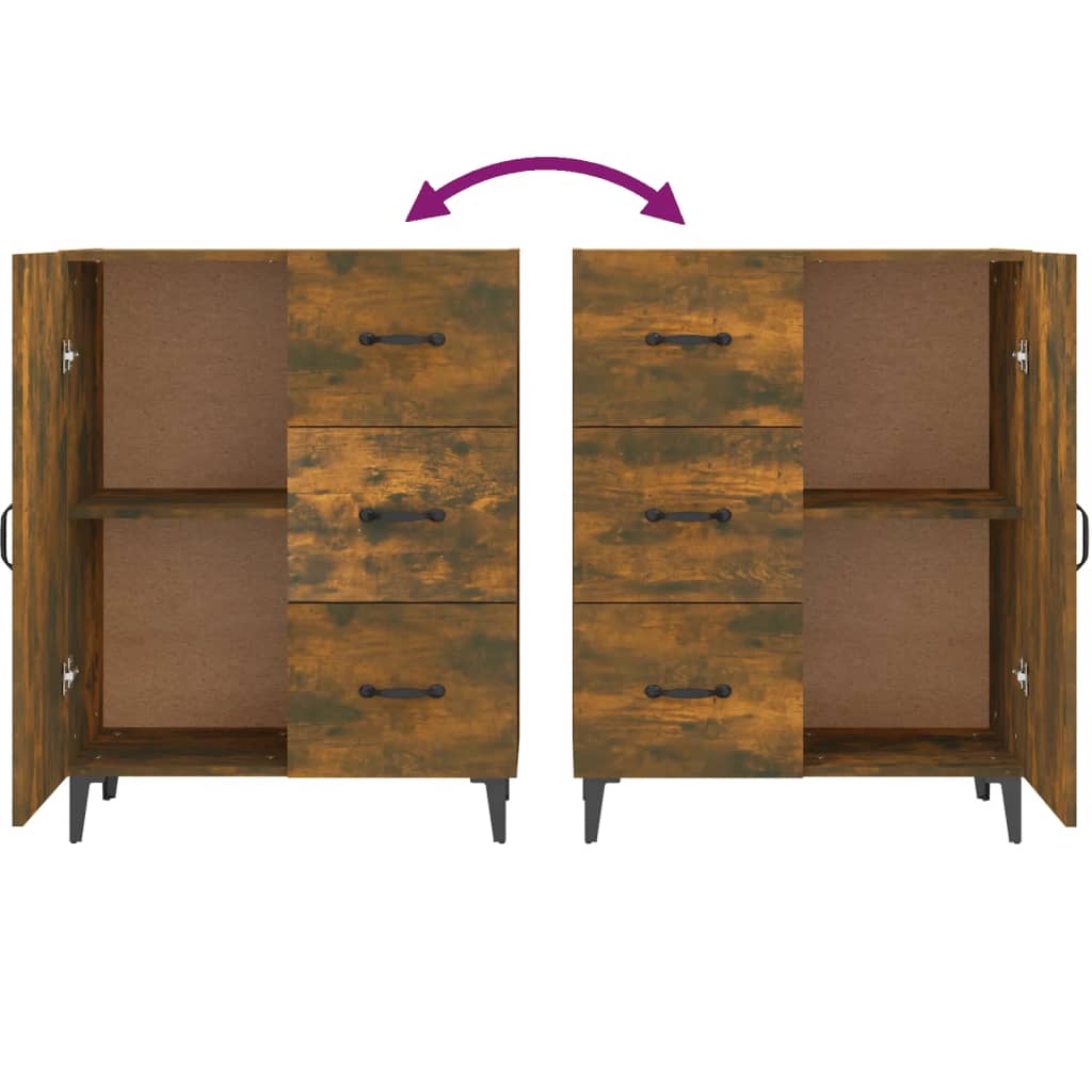 Sideboard Smoked Oak 69.5x34x90 cm Engineered Wood