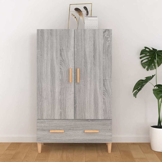 Highboard | Grey Sonoma | Engineered Wood | Medium | Storage | Highboard