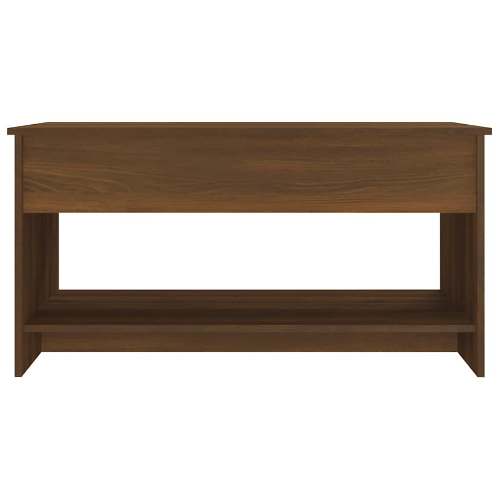Coffee Table Brown Oak 102x50x52.5 cm Engineered Wood