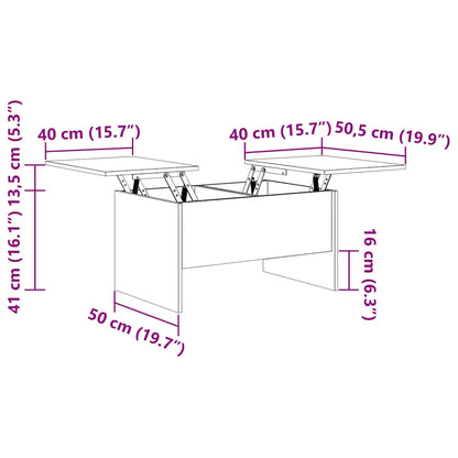 Coffee Table Smoked Oak 80x50x42.5 cm Engineered Wood