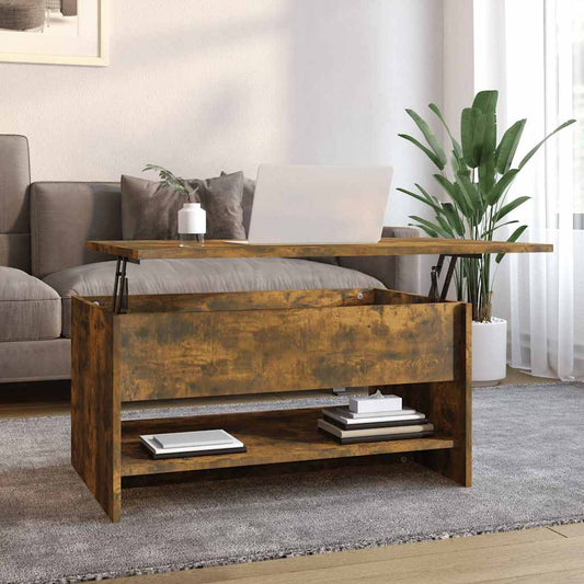 Coffee Table | Smoked Oak | Engineered Wood | 80x50x40 cm