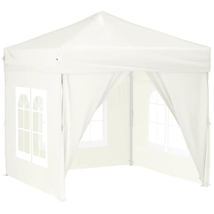 Folding Party Tent with Sidewalls Cream 2x2 m