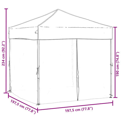 Folding Party Tent with Sidewalls Cream 2x2 m
