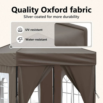 Folding Party Tent with Sidewalls Taupe 2x2 m