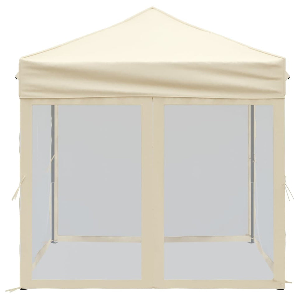 Folding Party Tent with Sidewalls Cream 2x2 m