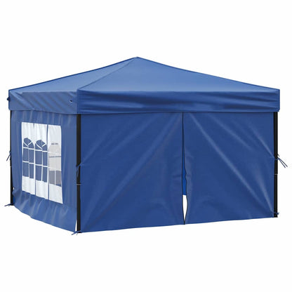 Folding Party Tent with Sidewalls Blue 3x3 m