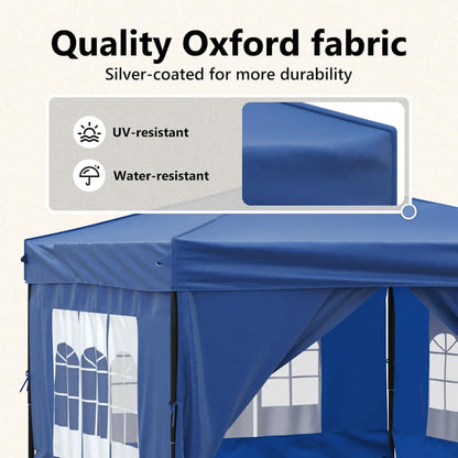 Folding Party Tent with Sidewalls Blue 3x3 m
