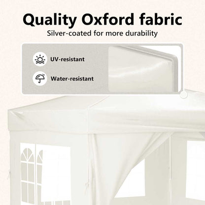 Folding Party Tent with Sidewalls Cream 3x3 m