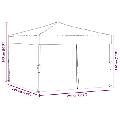 Folding Party Tent with Sidewalls White 3x3 m