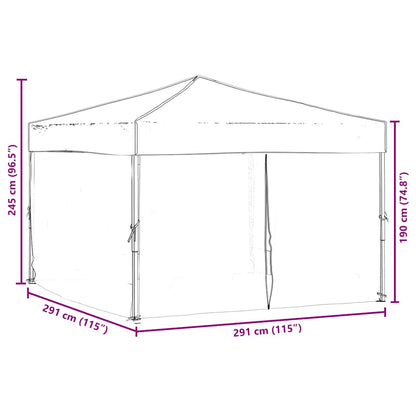 Folding Party Tent with Sidewalls Taupe 3x3 m