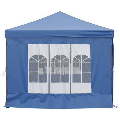 Folding Party Tent with Sidewalls Blue 3x6 m