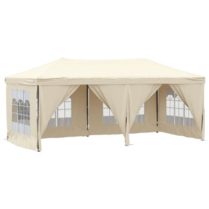 Folding Party Tent with Sidewalls Cream 3x6 m