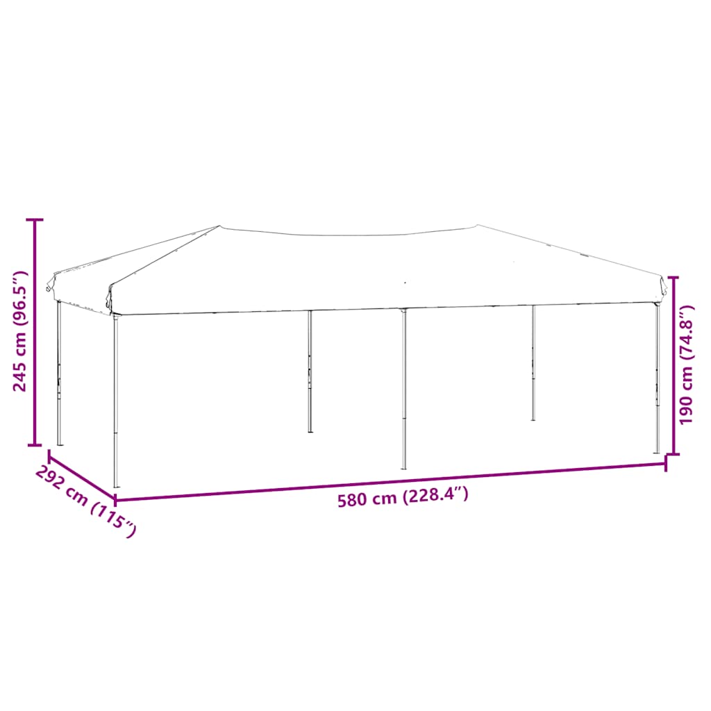 Folding Party Tent with Sidewalls Anthracite 3x6 m