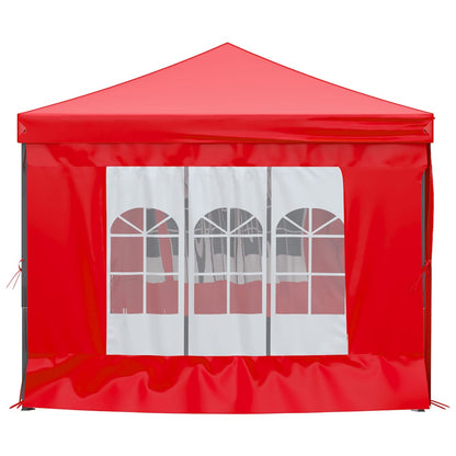 Folding Party Tent with Sidewalls Red 3x6 m