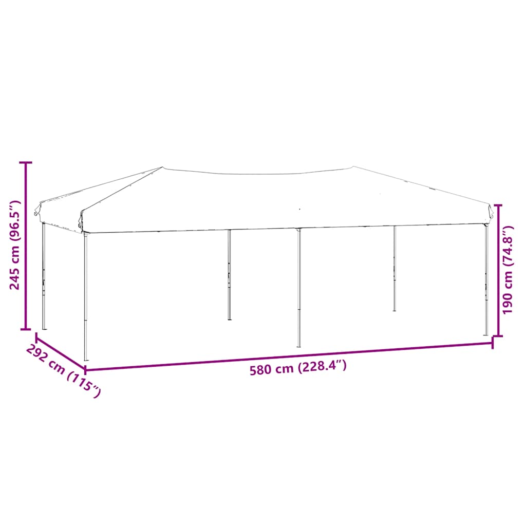 Folding Party Tent with Sidewalls Red 3x6 m