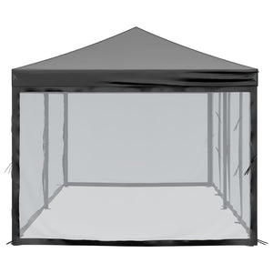 Folding Party Tent with Sidewalls Black 3x6 m