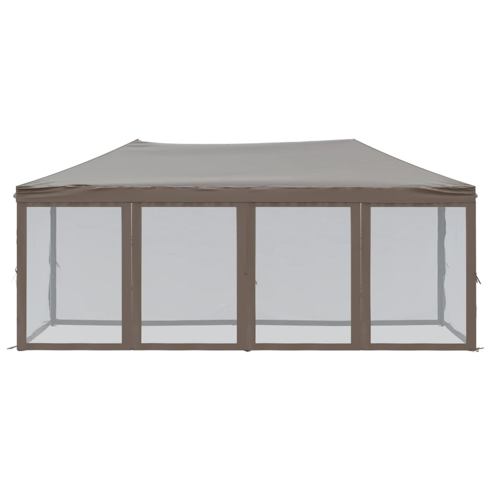 Folding Party Tent with Sidewalls Taupe 3x6 m