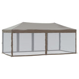 Folding Party Tent with Sidewalls Taupe 3x6 m