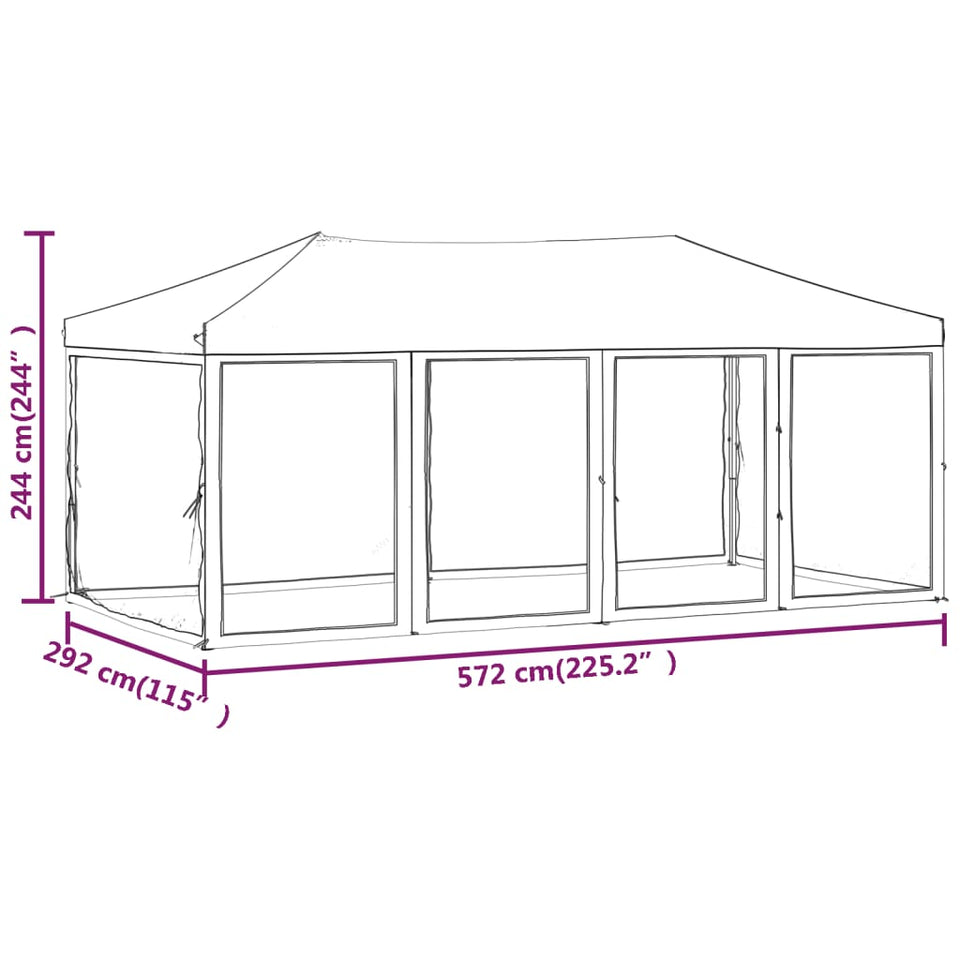 Folding Party Tent with Sidewalls Taupe 3x6 m