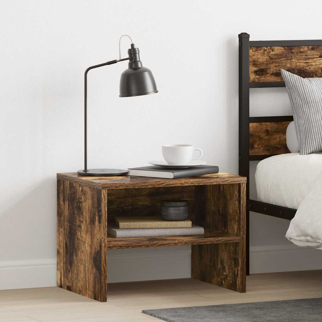 Bedside Cabinet Smoked Oak 40x30x30 cm Engineered Wood