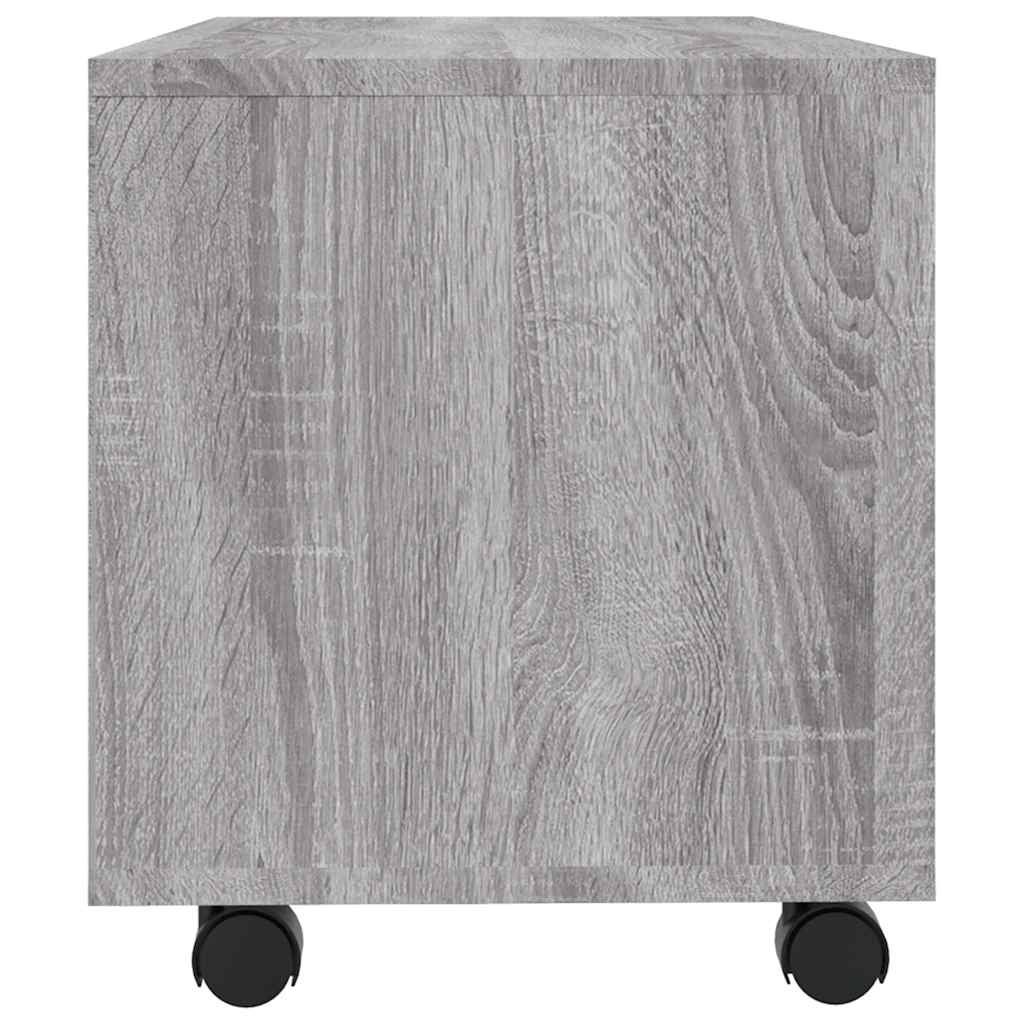 TV Cabinet with Castors Grey Sonoma 90x35x35 cm Engineered Wood