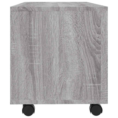 TV Cabinet with Castors Grey Sonoma 90x35x35 cm Engineered Wood