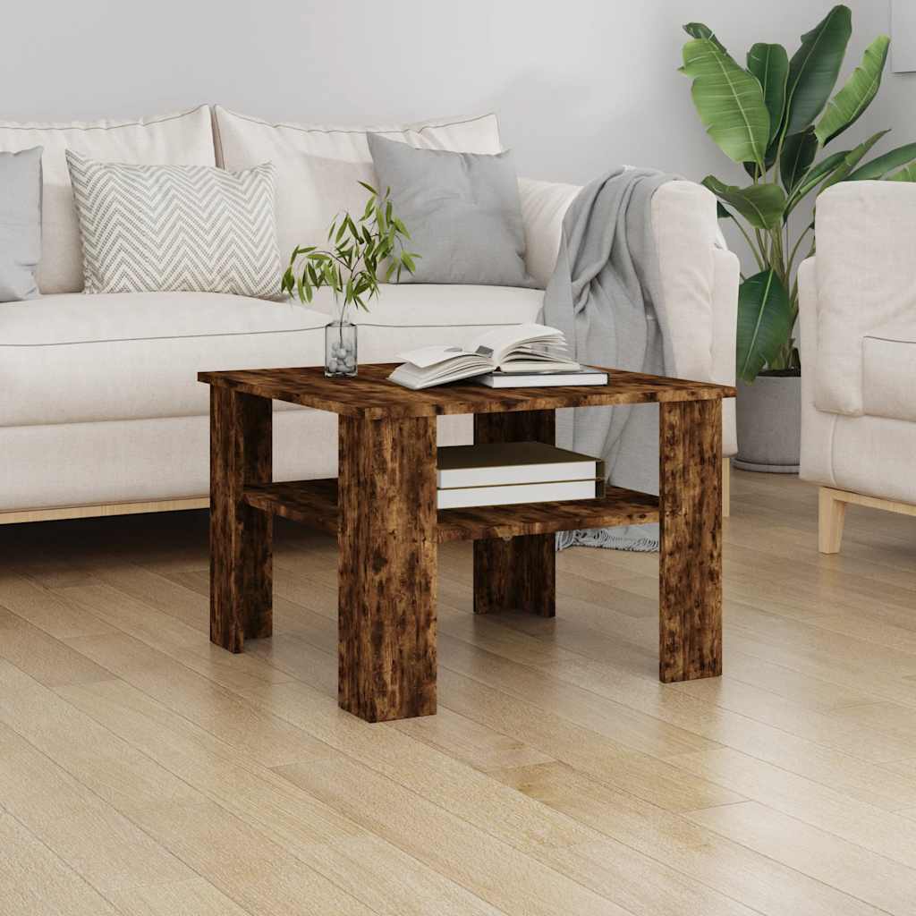 Coffee Table Smoked Oak 60x60x42 cm Engineered Wood