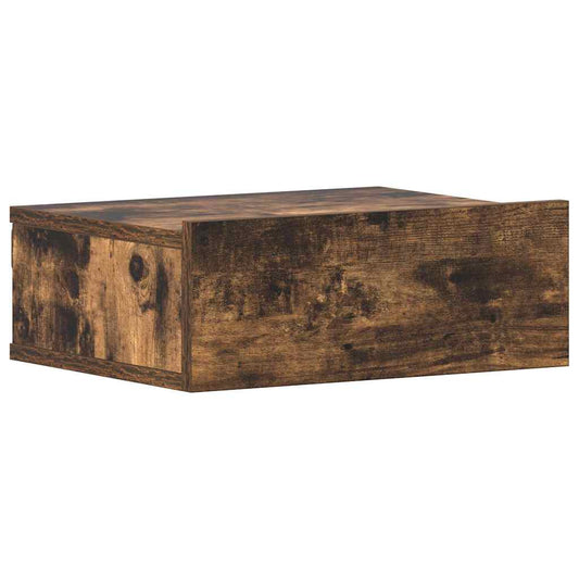 Floating Nightstand Smoked Oak 40x30x15 cm Engineered Wood