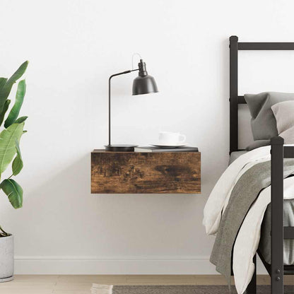 Floating Nightstand Smoked Oak 40x30x15 cm Engineered Wood