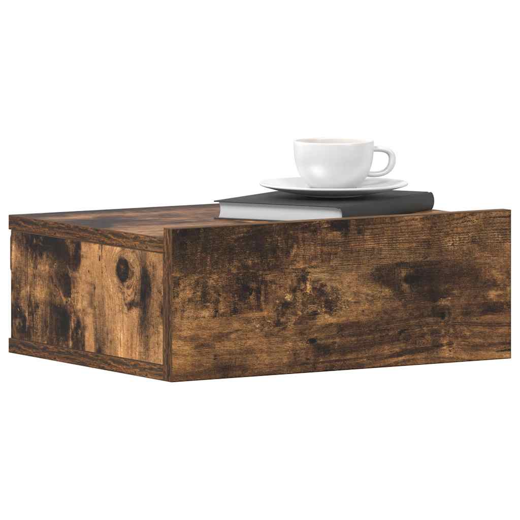 Floating Nightstand Smoked Oak 40x30x15 cm Engineered Wood