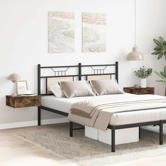 Floating Nightstands 2 pcs Smoked Oak 40x30x15cm Engineered Wood
