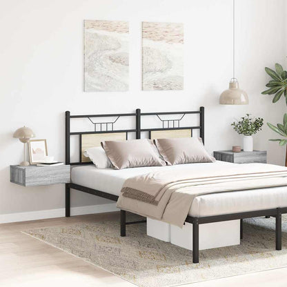 815285 vidaXL Floating Nightstands 2pcs Grey Sonoma 40x30x15cm Engineered Wood