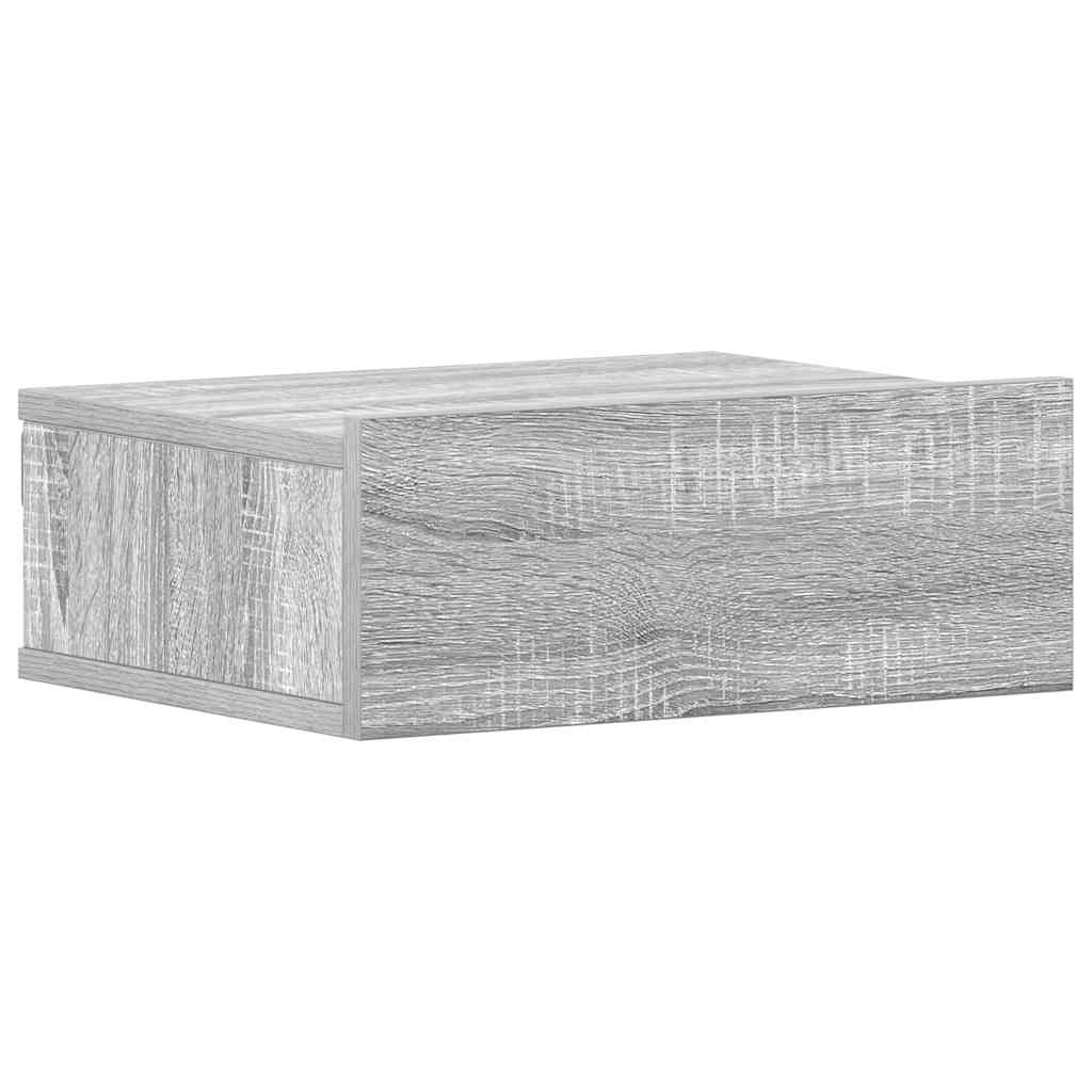 815285 vidaXL Floating Nightstands 2pcs Grey Sonoma 40x30x15cm Engineered Wood