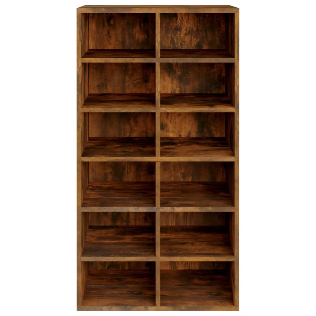 Shoe Rack Smoked Oak 54x34x100.5 cm Engineered Wood