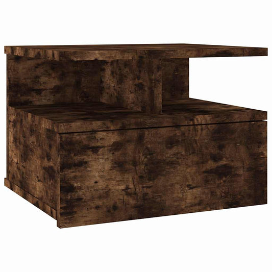 Floating Nightstand | Smoked Oak | Engineered Wood | Compact